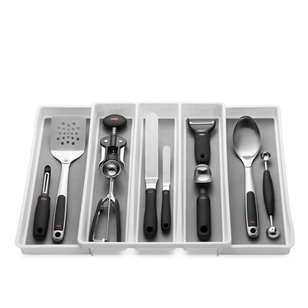 Rebrilliant Kubetz Adjustable Kitchen Utensils Drawer Organizer Wayfair